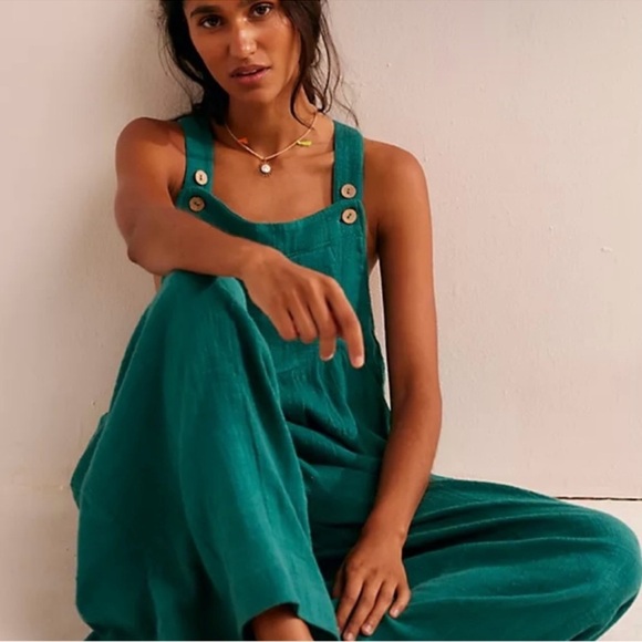 NWT Free People Beach | Sun-Drenched Overalls | Small - Picture 1 of 16